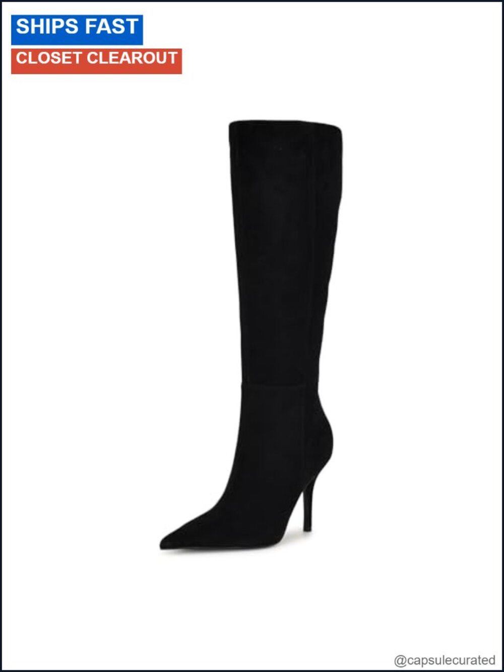 Suede Pointy Toe Stiletto Heel Knee High Dress Boots Zipper Closure